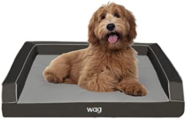 מיטת כלבים מחמד של WAG PREMIUM | בניית רב שכבות עם ג'ל אנרגיית קירור וחליטת נחושת | כיסוי רחיץ מכונה ועמידה פנימית